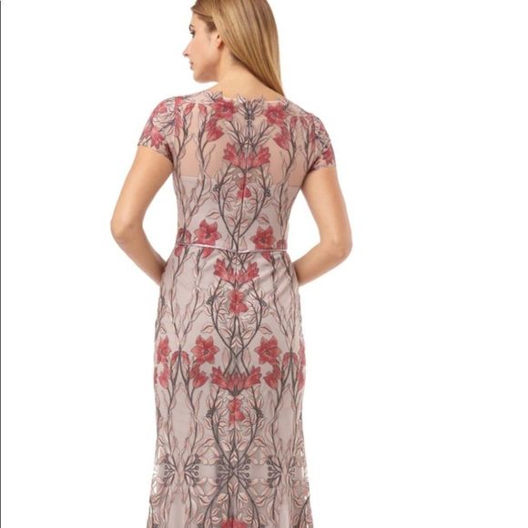 JS collection women dress pink with embroidered flower mesh - Picture 5 of 6